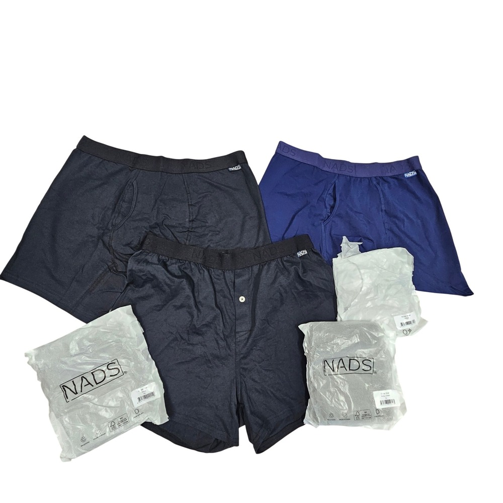 NADS Boxer Briefs Boxers Mens XL Multi Color Organic Cotton Underwear Bundle 6pk